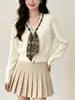 Elegante abrigo de punto con cuello en V de un solo botón, nuevo modelo otoño e invierno 2026, cárdigan de punto versátil y elegante para mujer