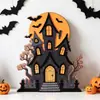 Artesanías de Madera de Halloween Transfronterizas Castillo Murciélago Decoraciones de Escritorio Configuración de Atmósfera del Festival de Fantasmas Letreros de Madera y Figuras de Pie para Casa Embrujada