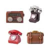 Conjunto de TV Retrô em Miniatura e Coleção de Gadgets de Viagem no Tempo, Acessórios de Decoração DIY para Casa de Bonecas, Pequenos Enfeites de Mesa