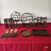 Nuevo Soporte de Exhibición de Mesa de Postres Estilo Chino Mesa de Exhibición Vintage para Descanso de Negocios Mesa de Postres para Ceremonia de Boda