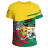 África Bandera de Benín Patrón de Emblema Nacional Impresión 3D Transfronterizo Nuevo Camiseta de Manga Corta con Cuello Redondo para Hombre Venta Directa de Fábrica