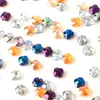 Galvanoplastia cor mágica 6/8MM trevo de quatro folhas brincos diy material pingente grama da sorte furo central contas de cristal de vidro prensado