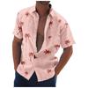 2024 Amazon Wish Aliexpress Camisa de Manga Corta de Verano Sin Bolsillo con Solapa Pantalones Patrón Vértigo Impresión Digital Colorida 3D