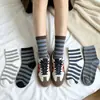 Meias da Moda de Meia-Cana para Mulheres, Meias Finas de Verão Estilo Japonês Fofas de Desenho Animado de Cachorro para Estudantes