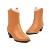 Nuevas Botas Vaqueras de Moda Botines Tacón Medio Tacón Grueso Botas para Mujer Sencillas Sexy Clásicas Dr. Mocasines de punta fina Martens