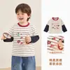 Roupa infantil Kaka Panda, conjunto infantil de duas peças com camiseta de manga longa, roupa de outono para meninos, blusa de outono para meninas, body para bebê