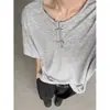 Camiseta de Marca de Moda con Diseño de Estampado de Letras Manga Corta para Hombre Verano 2026 Casual de Nicho Versátil Camiseta de Cuello Redondo
