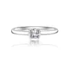 Anillo Cuadrado de Plata de Ley S925 con Corte de Tres Flores y Moissanita, Artesanía Italiana, Anillo Versátil Simple y Elegante para Mujer al por Mayor