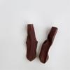 Meias de Meia-panturrilha para Primavera e Outono Meias Infantis Cor Sólida Cor Morandi Listradas Meias para Bebê Lisas Meias Coreanas para Meninos e Meninas