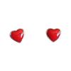 Aretes de Corazón Rojo de Plata 925 para Mujer, Simples, Dulces, Lindos, Mini, Combinan con todo, Populares, Pequeños, Japoneses y Coreanos