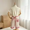 Conjunto de Ropa de Verano para Niñas, Elegante Conjunto de Dos Piezas con Pantalones Casuales de Manga Corta para Niñas Pequeñas, Ropa de Verano para Bebés Niñas de Comercio Exterior