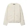 Exportación Transfronteriza Ropa de Mujer Otoño e Invierno 2025 Estilo Europeo y Americano Cuello Redondo Lazo Chaqueta Acolchada de Algodón para Mujer K526111