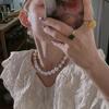 Desaparece su ni ni mismo estilo plano para hielo y nieve Perla blanca australiana diseño anudado cadena de clavícula redonda fuerte collar ligero para mujeres