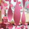 Boda larga corrugada decoración de escena de boda onda origami rojo techo utilería diseño rojo origami