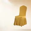 Venta caliente al por mayor encaje elástico boda hotel banquete fiesta concierto uso falda solar funda de silla
