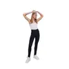 Jeans de Cintura Alta Primavera 2025 Calças Femininas Skinny de Perna Afunilada Pretas Tamanho Grande Calças de Mãe de Meia-idade