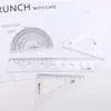 Conjunto Criativo de Régua de Quatro Peças 18cm Transferidor de Desenho Conjunto de Réguas Multifuncional para Estudante Conjunto de Réguas para Atacado