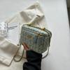 Bolso pequeño de hombro cruzado de nicho de moda popular de este año para mujer 2022 nuevo bolso cuadrado pequeño estilo Chiang de lana con cadena pequeña