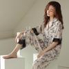 Pijama de Seda de Hielo para Mujer 2025 Verano Delgado Gordo mm Talla Grande Manga Corta Pantalones Conjunto de Ropa para el Hogar de Lunares de Alta Gama