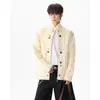 Suéter de punto grueso estilo americano con cuello alto de ochos, tejido casual de otoño/invierno para hombre, chaqueta deportiva