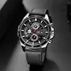 Reloj deportivo casual impermeable de moda para hombre, reloj de estudiante Pinduoduo con correa de cuero y calendario, de cuarzo