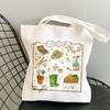 Mochila de lona con estampado de hongos venenosos, bolso de hombro, bolso de compras portátil informal para estudiantes y mujeres