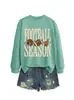 Amazon eBay sitio independiente moda cómoda versátil mujer temporada de fútbol cuello redondo manga larga sudadera