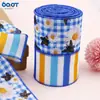 Cinta de Cuadros Azules con Tema de Abejas y Borde de Alambre con Motivos de Abejas, Cinta de Tela de Lino Sintético para Lazos de Escena de Granja Pastoral