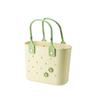 Cesta de picnic portátil color crema para exteriores, hogar, creativa, material suave, base con drenaje, para lavar, baño, inodoro, cesta de almacenamiento