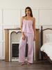 Novo Conjunto de Calça com Suspensório Xadrez Simples para Mulheres da Amazon Casual e Confortável Conjunto de Duas Peças Roupa de Casa Que Pode Ser Usada Fora