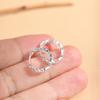 Anillo Golden Deer King S925 Tremella Plata Lisa Lujo Ligero Hielo Picado Diseño Personalizado Aretes para Mujer Aretes