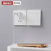 Painel de Tomada com Interruptor Elétrico Branco Internacional, Tipo Vidro Acrílico 86, Interruptor de Energia Embutido, Controle Único, Cinco Furos