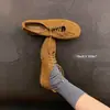 Sapatos Rasos Macios de Couro de Vaca Retrô com Solado Macio para Mulheres, Tênis Casuais Estilo Coreano Ballet, Sapatos de Treino Alemães para Mulheres