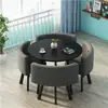 Conjunto Simples de Mesa e Cadeiras para Recepção de Negócios Uma Mesa Quatro Cadeiras Recepção Casual Mesa Redonda Pequena Área de Descanso Loja Mesa de Jantar