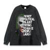 Camiseta de manga larga para hombre con estampado de letras de grafiti de película clásica europea y americana, muy desgastada y lavada, marca de moda urbana transfronteriza de otoño