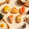 Kit de Material para Decoração DIY Brinquedo de Comida em Miniatura Simulada Acessórios de Resina Pão Mini Estilo Japonês Sushi Cola Creme