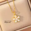 [Set] Collar Popular Transfronterizo de Flor de Zirconio Incrustada en Cobre Pendientes para Mujer Lujo Accesible Elegante Cadena para Suéter de Acero Inoxidable Joyería