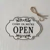 ABIERTO letrero de puerta retro colgante de doble cara decorativo placa de puerta creativa colgante placa de puerta de madera decoración de pared colgante de pared en stock personalización