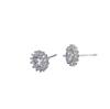 Nuevos aretes de botón de girasol de lujo ligero para mujer estilo coreano temperamento de moda ocho corazones y ocho flechas cuatro garras aretes joyería fábrica venta al por mayor