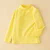 Camiseta de Terciopelo de Manga Larga para Niños Camiseta Básica de Cuello Medio para Bebé Top Cálido de Cuello Semi-alto Otoño e Invierno para Niños y Niñas Invierno