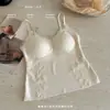 1616 Início da Primavera Francês Sexy Desejo Puro Renda Camisola Regata para Mulheres com Bojos Afinando a Cintura Camada Base Top Costas Bonitas para Mulheres