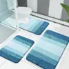 Tapete de Banheiro Absorbente Três Peças Imitando Cashmere, Resistente a Manchas, Tapete para Pé de Vaso Sanitário, Cor Gradiente Simples, Transfronteiriço