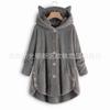 Amazon Eaby2026 Otoño e Invierno Estilo Europeo y Americano Botones Capucha Orejas de Gato Felpa Irregular Tendencia Marca Color Sólido Chaqueta para Mujer