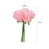 Venta al por mayor de fábrica flor artificial europea atada a mano 5 peonías decoración para el hogar flor falsa suministros para boda adornos al por mayor