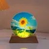 Luz de Noche de Cristal de Luna Adorno Luminoso Lámpara Creativa de Conejo Decoración de Escritorio de Dormitorio Luz Ambiental Regalo de Vacaciones