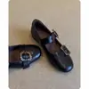 Elegantes zapatos planos de mujer estilo francés, adecuados para ir al trabajo, zapatos de noche delicados, combinados con faldas, con una correa de una sola hebilla, zapatos Mary Jane