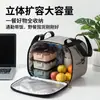Bolsa de Almuerzo para Estudiantes con Papel de Aluminio Engrosado, Fiambrera Grande Simple Portátil, Cubiertos Portátiles, Fiambrera, Bolsa Térmica