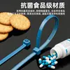 Bridas metálicas detectables que contienen polvo metálico, especializadas para detección magnética en alimentos y medicamentos, con hebillas de plástico