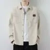 2026 Primavera y Otoño Casual para Hombre de Pana Versátil Manga Larga Camisa Cuello Chaqueta Marca de Moda Cuello Solapa Ropa para Hombre