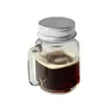 Mini Taza Mason Cuadrada con Asa Taza para Café Dividida Frasco Sellado Vidrio Transparente Botella de Embalaje para Postres y Alimentos
